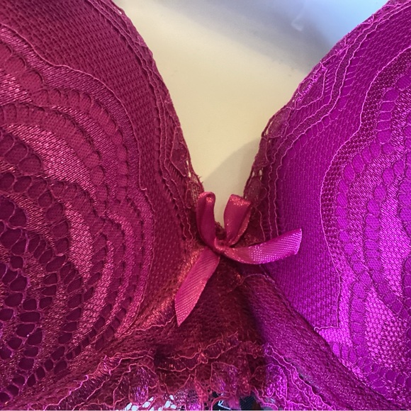 🌸Lace Bra Demi Slight Push Fuschia - Picture 4 of 5